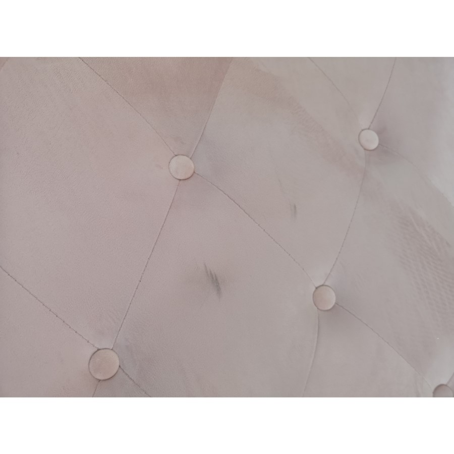 GRADE A2 - Safina Roll Top Single Sleigh Bed in Baby Pink Velvet