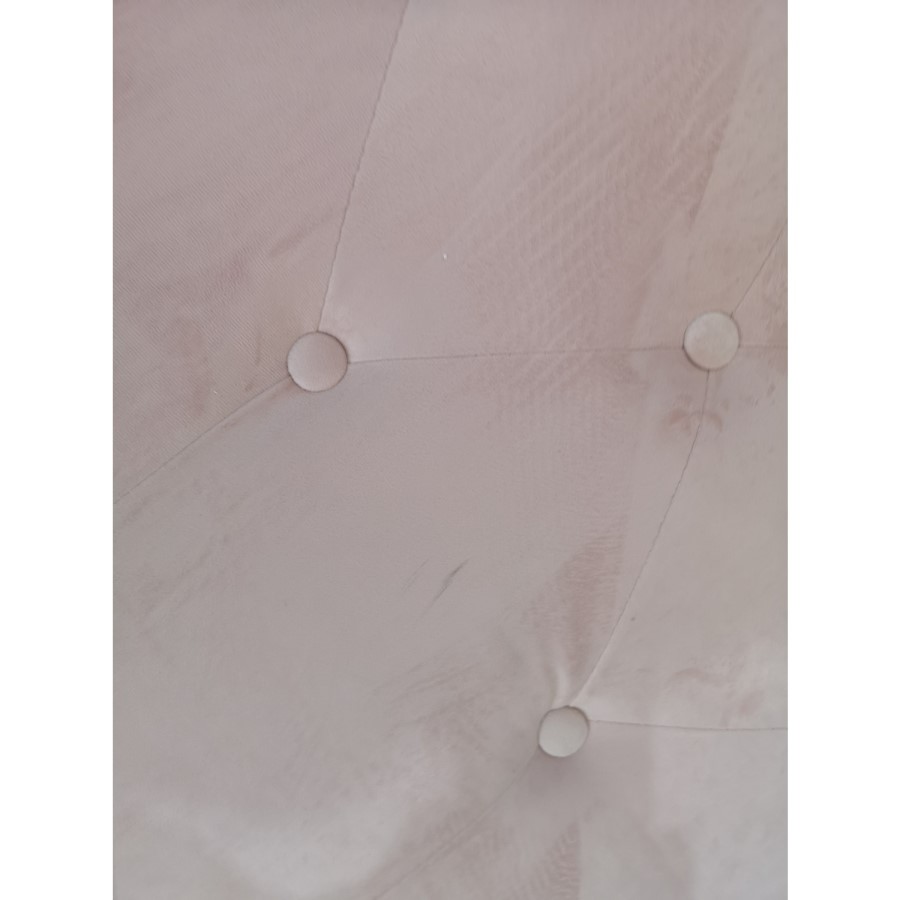 GRADE A2 - Safina Roll Top Single Sleigh Bed in Baby Pink Velvet