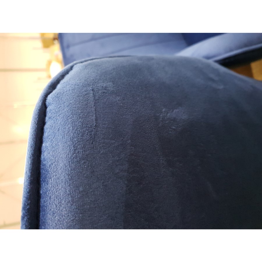 GRADE A2 - Set of 2 Navy Blue Velvet Dining Tub Chairs with Black Legs - Logan