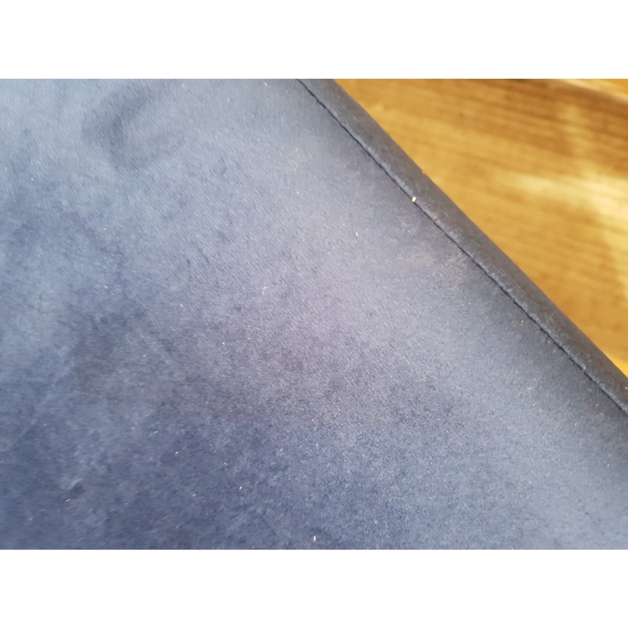 GRADE A2 - Navy Blue Velvet Dining Chairs with Button Back & Black Legs - Maddy