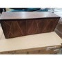 GRADE A2 - 3 Door Sideboard in Dark Wood with Brass Inlay - Tahlia