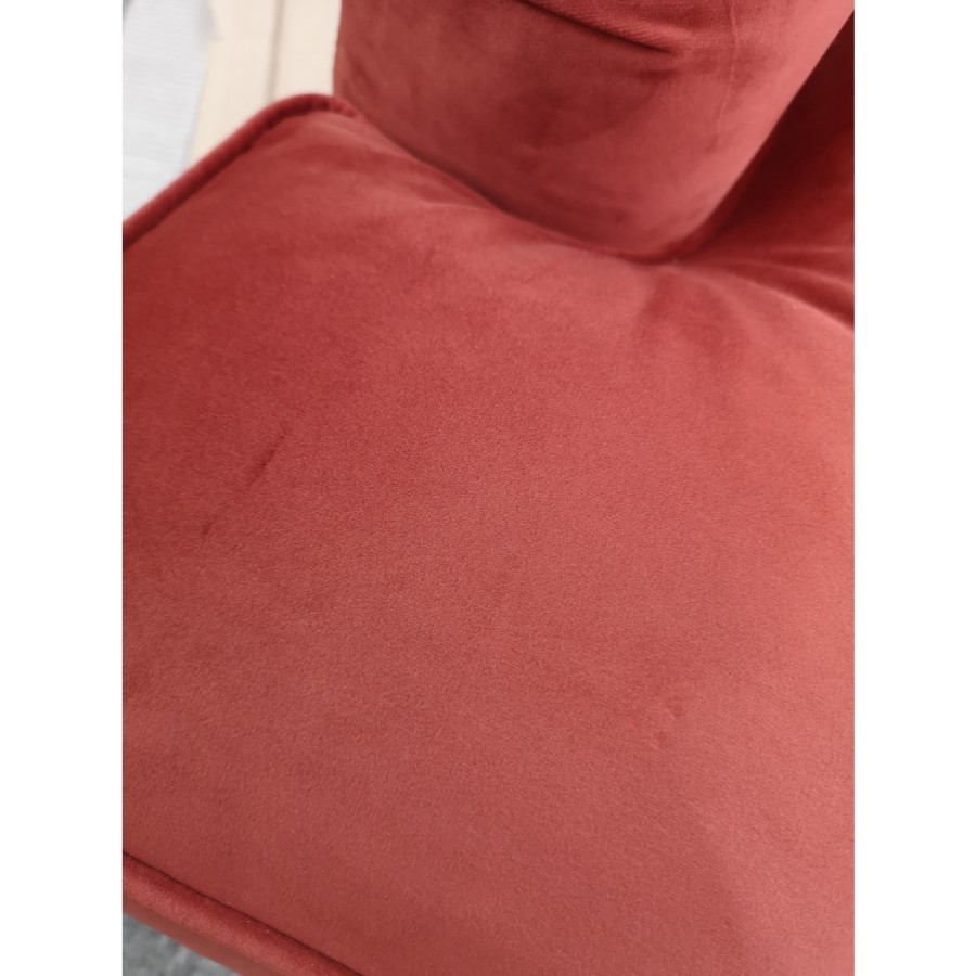 GRADE A2 - Sunset Orange Velvet Armchair - Payton