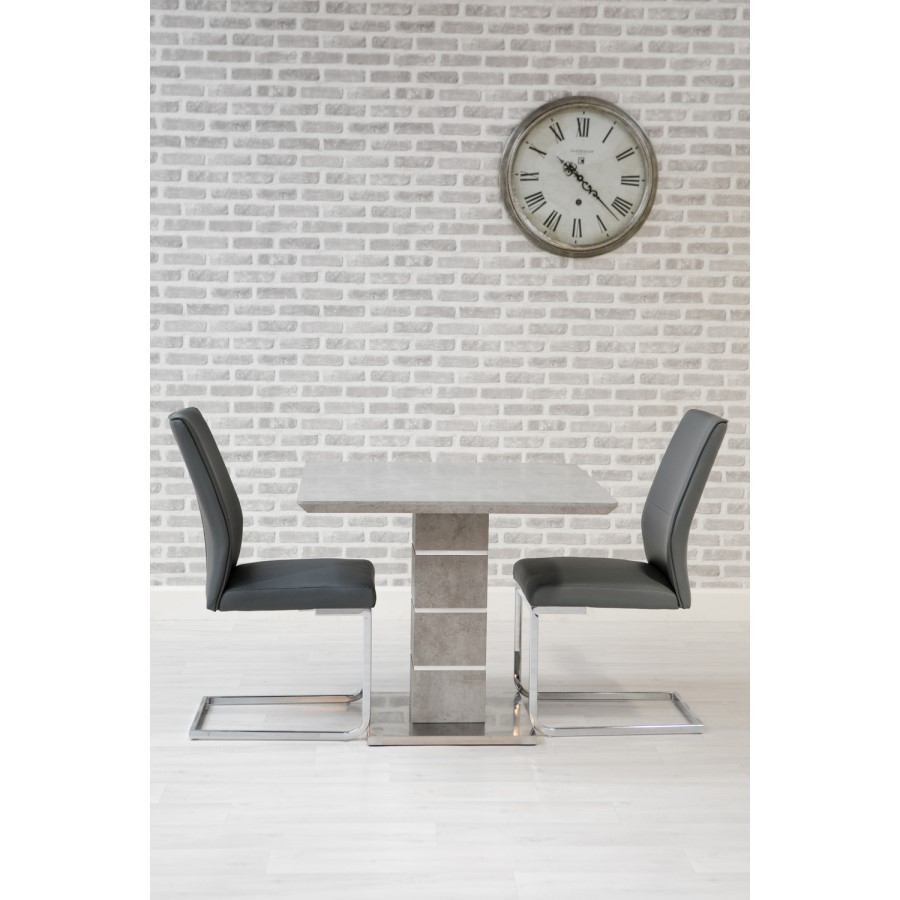 GRADE A2 - Square Dining Table in Grey Concrete Effect - Etan