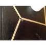 GRADE A2 - Mika Wide Dark Brown Chest of Drawers with Brass Inlay - 6 Drawers