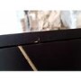 GRADE A2 - Mika Wide Dark Brown Chest of Drawers with Brass Inlay - 6 Drawers