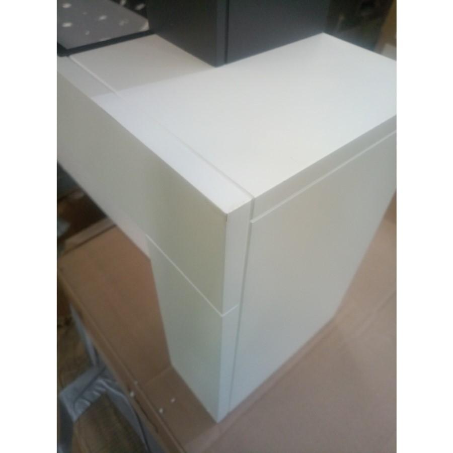 GRADE A2 - AmberGlo Floor Standing Electric Fireplace Suite in White - Log & Crystal Fuel Bed