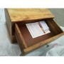 GRADE A2 - Halo 2 Drawer Bedside Table with Brass Inlay in Natural Honey 