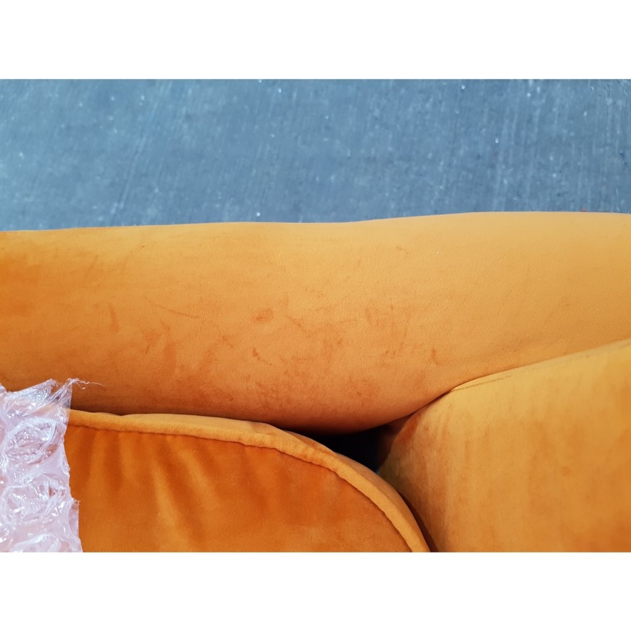 GRADE A2 - Opulence Orange Velvet 2 Seater Sofa - Payton