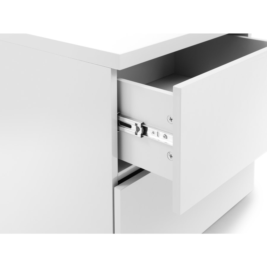 GRADE A1 - Julian Bowen Monaco 2 Drawer Bedside Table in White High Gloss