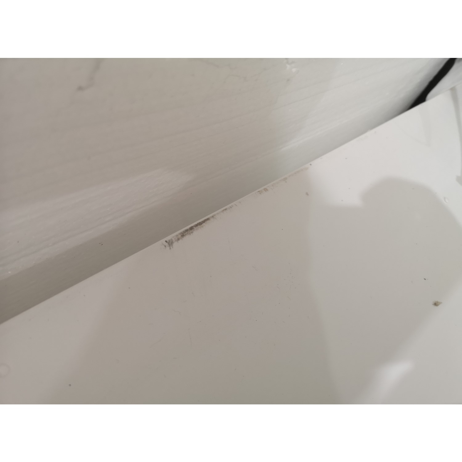 GRADE A2 White Gloss Office Desk with Drawer Roxy Furniture123