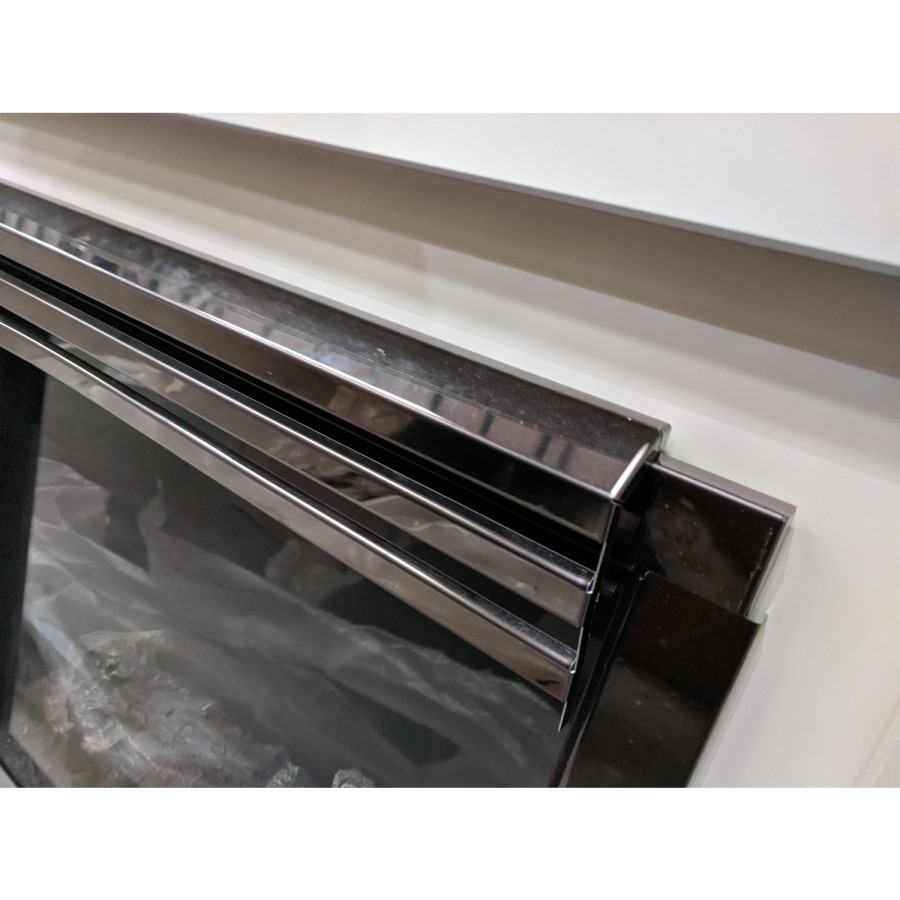 GRADE A2 - Black Nickel Electric Fireplace Suite with Soft White Surround - Be Modern 