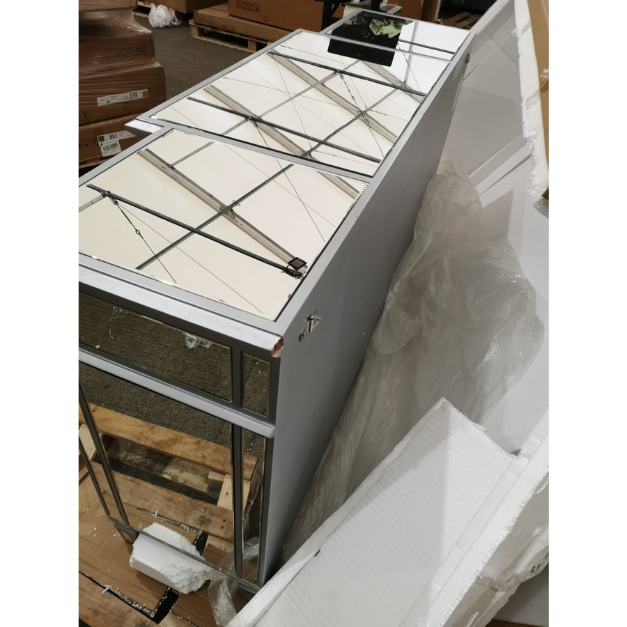 GRADE A2 - Large Mirrored Sideboard with Crystal Handles - Jade Boutique