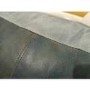 GRADE A2 - Steel Grey Leather Square Pouffe