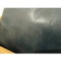 GRADE A2 - Steel Grey Leather Square Pouffe
