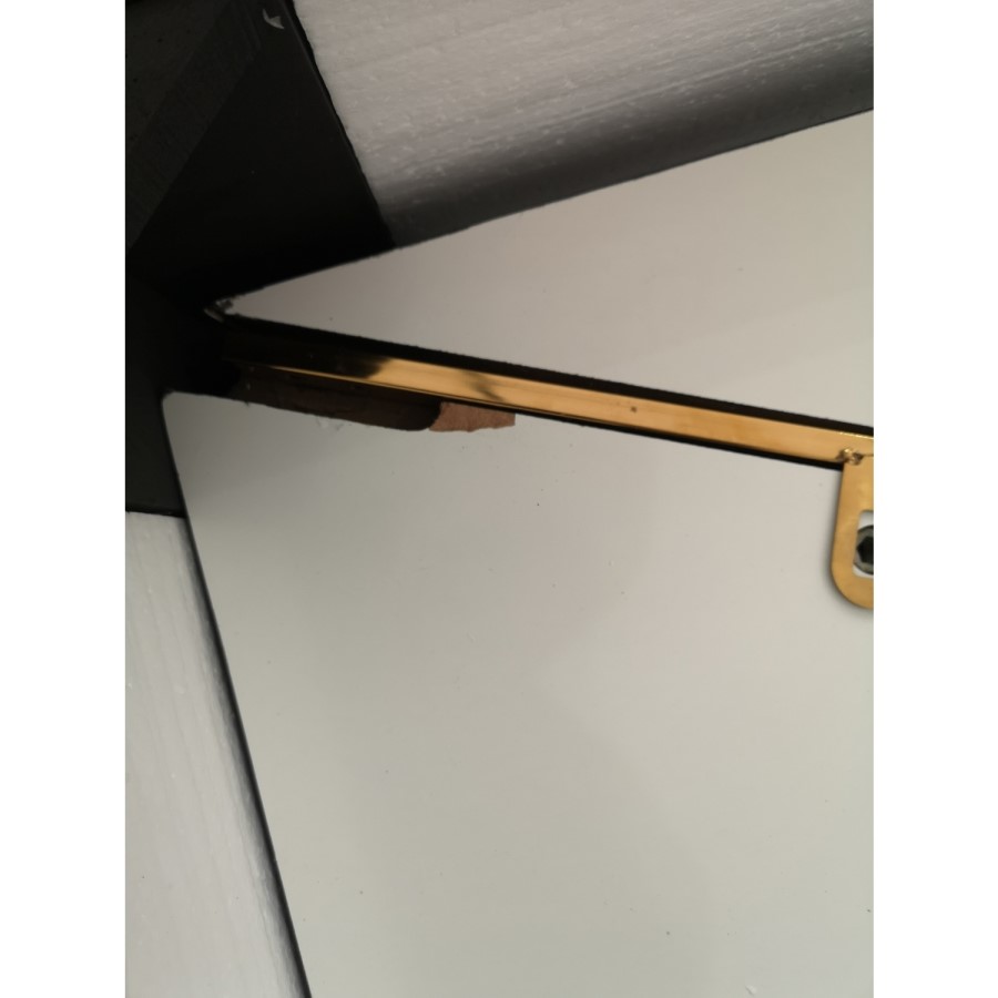 GRADE A2 - Modern Black Desk with Gold Legs - Roxy