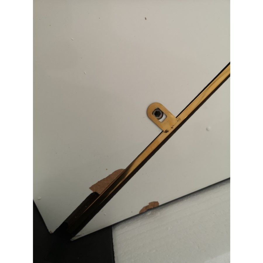 GRADE A2 - Modern Black Desk with Gold Legs - Roxy
