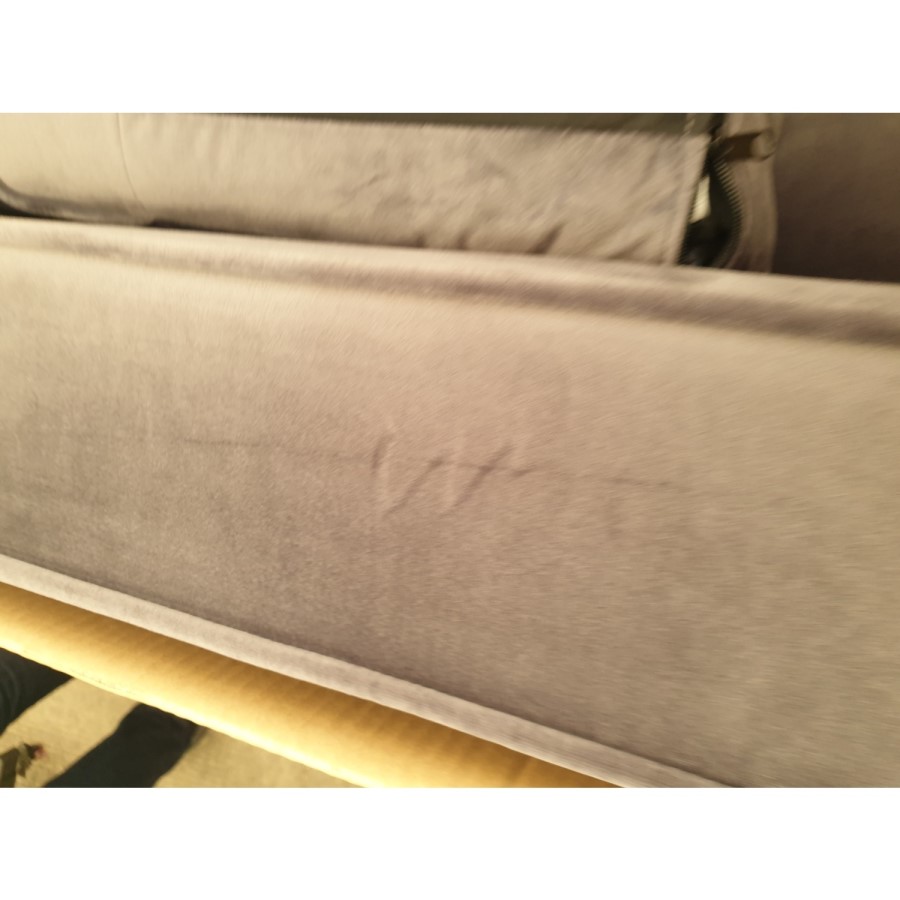 GRADE A2 - Elba Grey Velvet Sofa with Button Detailing & Bolster Cushions - Seats 2