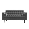 GRADE A2 - Elba Grey Velvet Sofa with Button Detailing &amp; Bolster Cushions - Seats 2