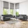 GRADE A1 - Elba Grey Velvet Sofa with Button Detailing &amp; Bolster Cushions - Seats 2
