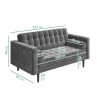 GRADE A1 - Elba Grey Velvet Sofa with Button Detailing &amp; Bolster Cushions - Seats 2