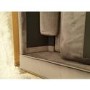 GRADE A2 - 3 Seater Sofa in Grey Velvet with Buttoned Back & Bolster Cushions - Elba