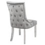 GRADE A2 - Pair of Button Back Grey Velvet Dining Chairs - Jade Boutique