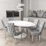 Pair of Button Back Grey Velvet Dining Chairs - Jade Boutique