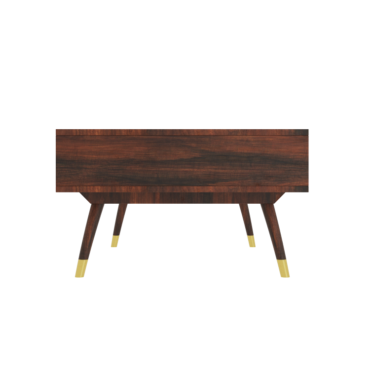 Dark Wood & Gold Coffee Table - Dejan