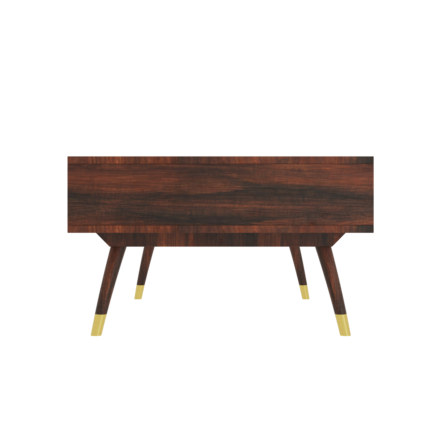 Dark wood and online gold coffee table