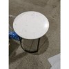 GRADE A2 - White Marble Nesting Tables with Black Base - Set of 2 - Martina