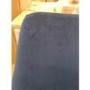 GRADE A2 - Navy Blue Velvet Dining Chairs with Button Back & Black Legs - Maddy