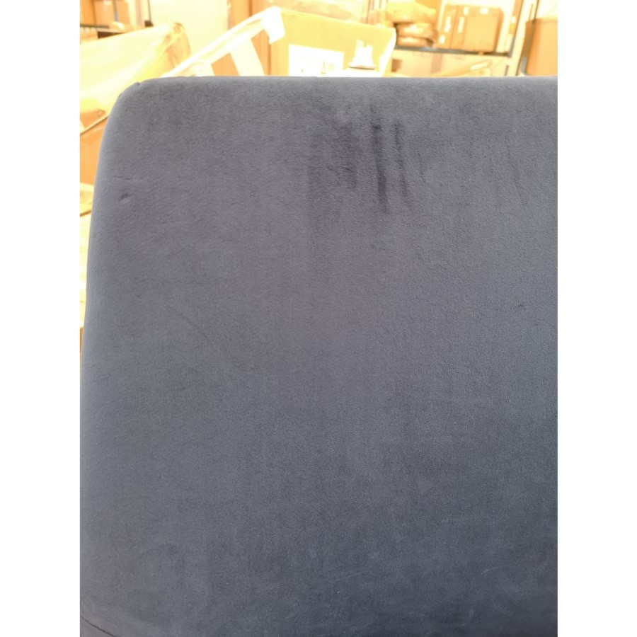 GRADE A2 - Navy Blue Velvet Dining Chairs with Button Back & Black Legs - Maddy