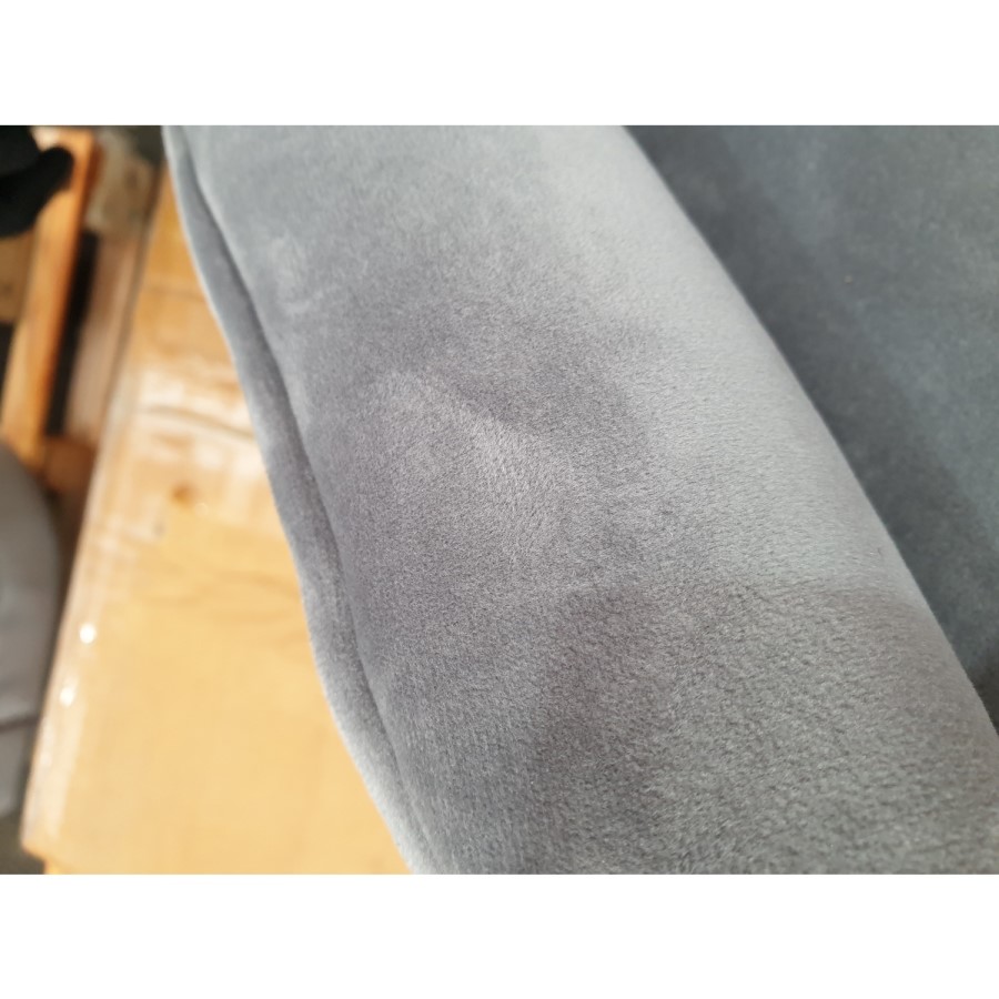 GRADE A2 - Pair of Grey Knocker Chairs in Velvet with Chrome Legs & Studs - Jade Boutique 