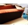 GRADE A2 - Burnt Orange Velvet Loveseat - Payton