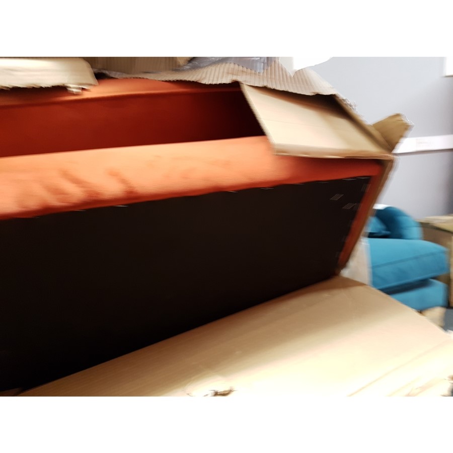 GRADE A2 - Burnt Orange Velvet Loveseat - Payton