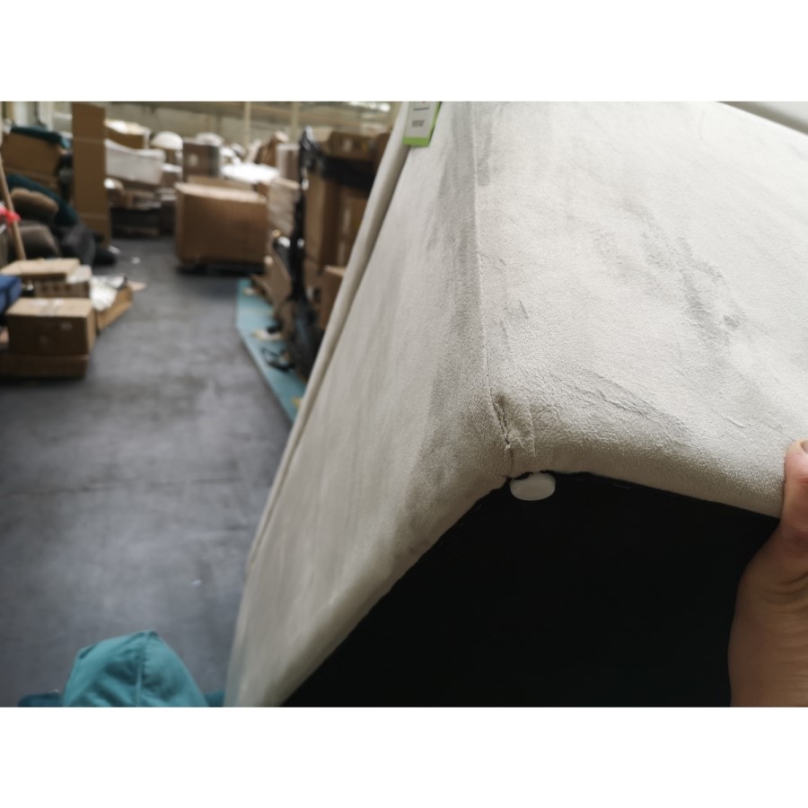 GRADE A2 - Safina Velvet Storage Blanket Box in Silver Grey with Stud Detail