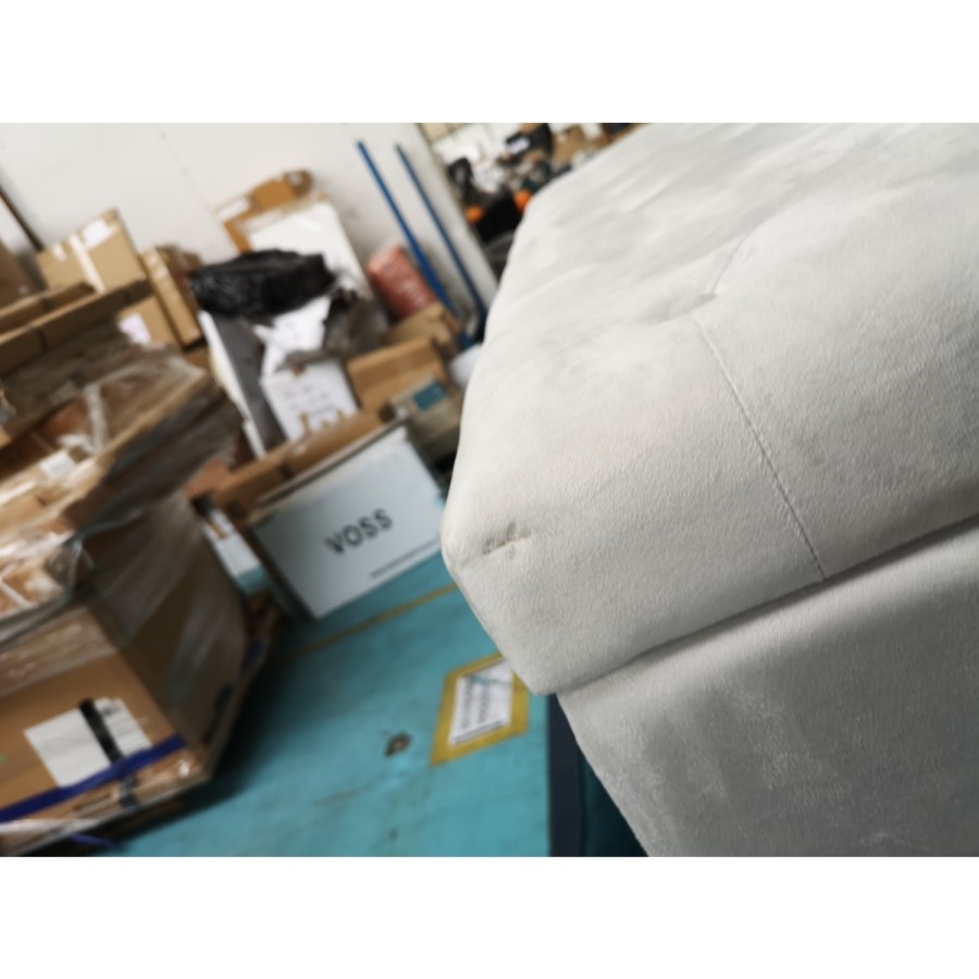 GRADE A2 - Safina Velvet Storage Blanket Box in Silver Grey with Stud Detail