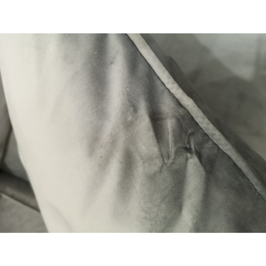 GRADE A2 - Payton Silver Grey Velvet 3 Seater Sofa