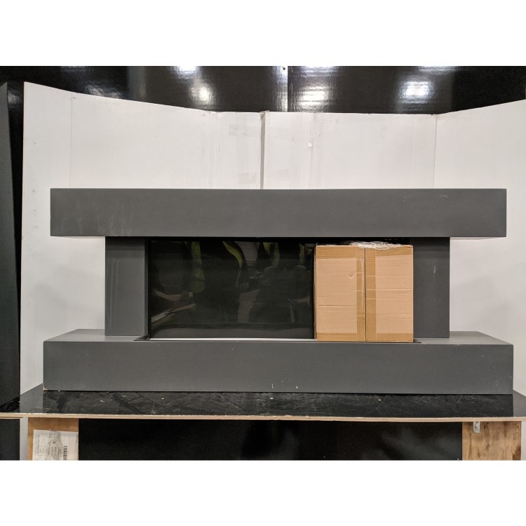 GRADE A3 - Grey Wall Mounted Electric Fireplace Suite with LED Lights - Amberglo