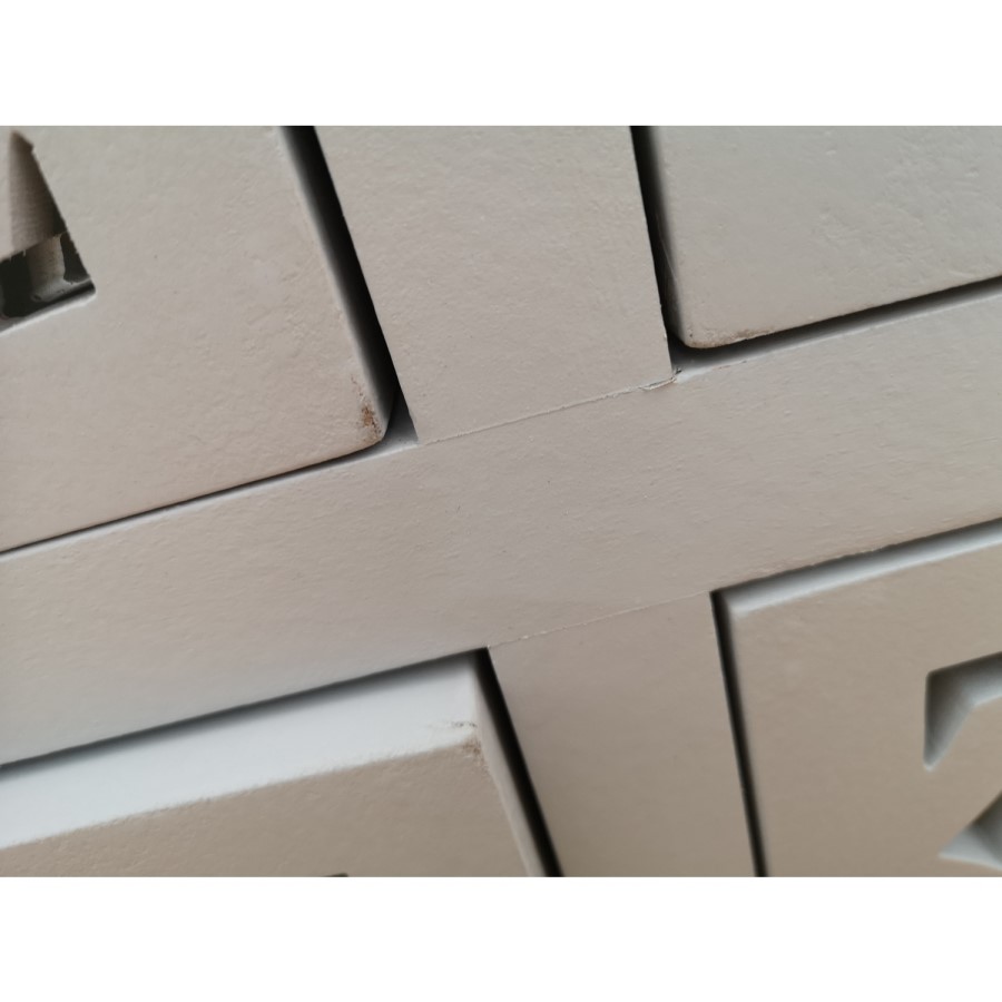GRADE A2 - Alexis Mirrored 6 Drawer Chest of Drawers in Pale Grey with Carved Detail