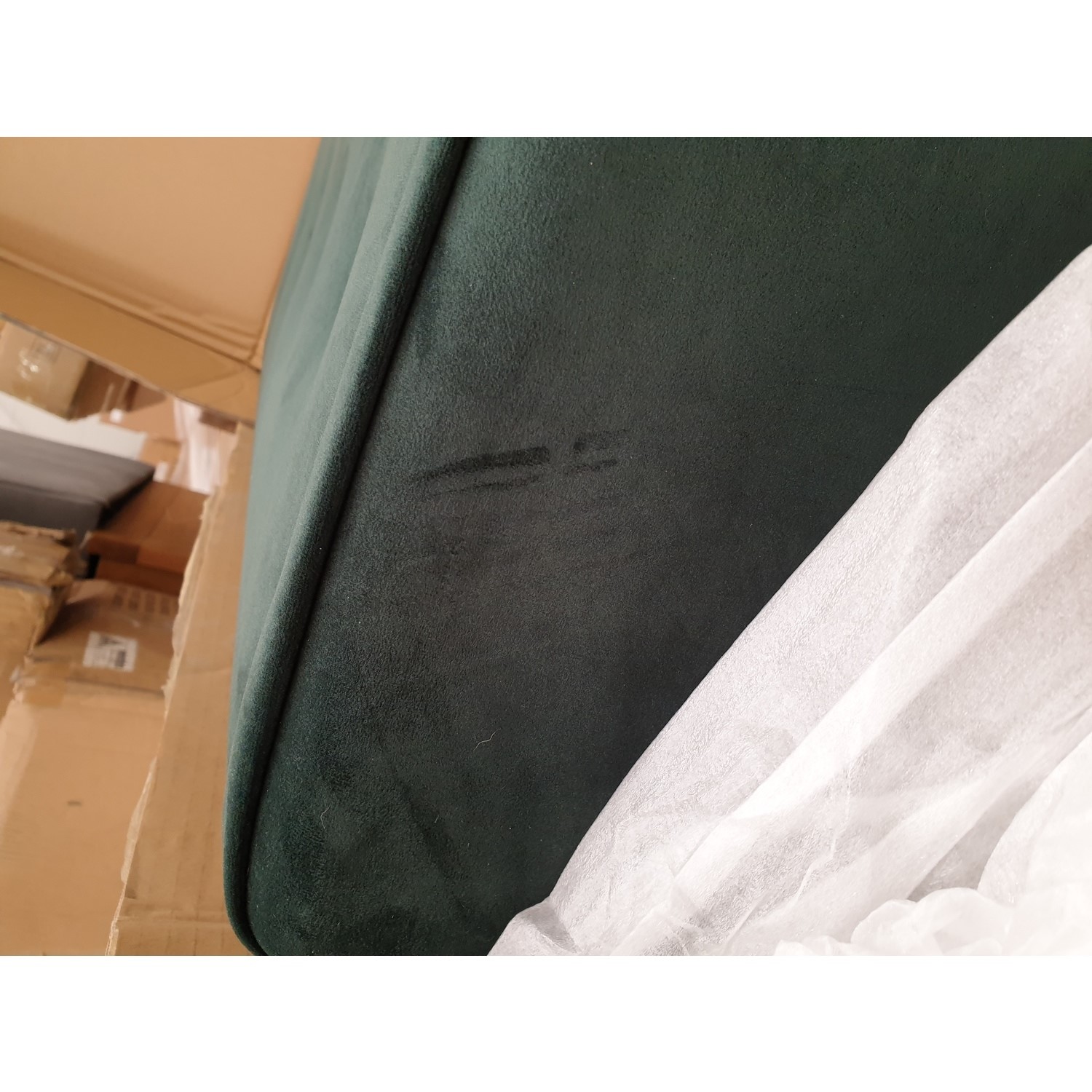 GRADE A2 Single Sofa Bed in Dark Green Velvet with Bolster Cushion Eleni Furniture123