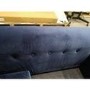 GRADE A2 - Navy Blue Velvet Corner Sofa with Bolster Cushions - Seats 3 - Idris