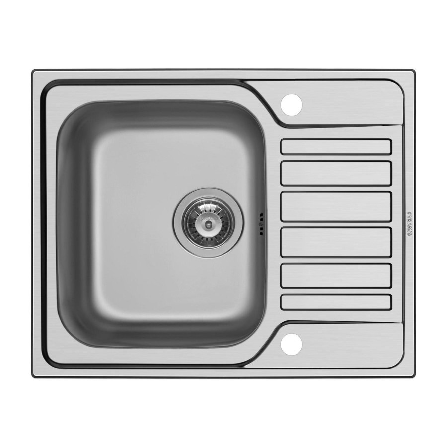 Single Bowl Chrome Stainless Steel Kitchen Sink with Right Hand Drainer - Taylor & Moore