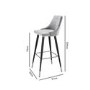 GRADE A2 - Silver Grey Velvet Bar Stool with Button Back - Maddy