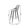 GRADE A2 - Silver Grey Velvet Bar Stool with Button Back - Maddy