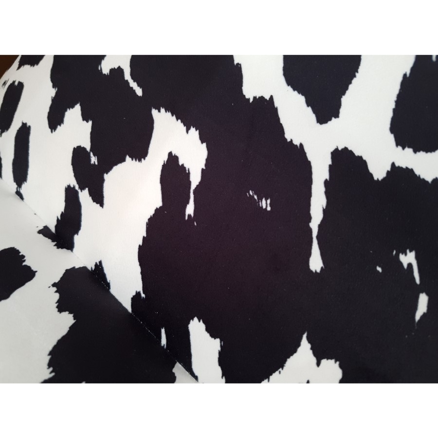 GRADE A2 - Felicity Small Velvet Bench in Cow Print with Stud Detailing