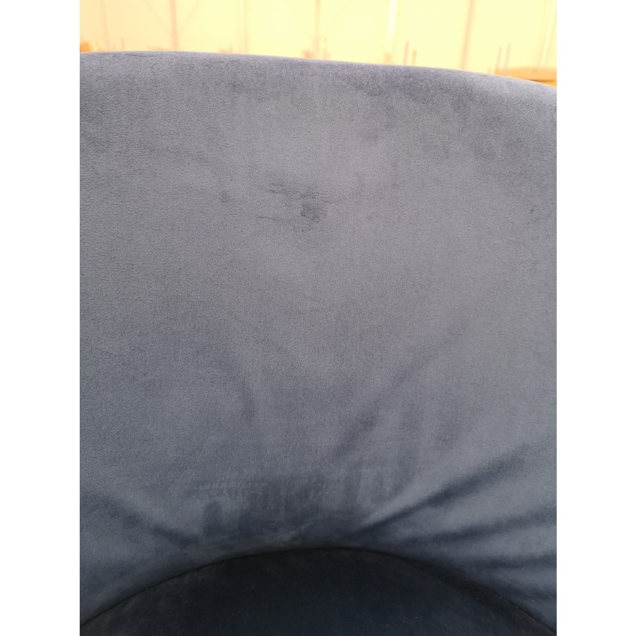 GRADE A2 - Navy Blue Velvet Office Swivel Chair with Gold Base - Marley