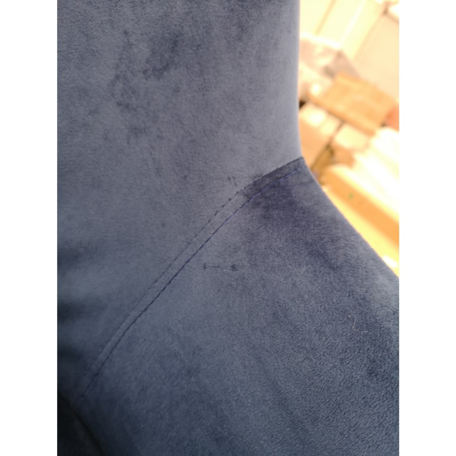 GRADE A2 - Navy Blue Velvet Office Swivel Chair with Gold Base - Marley