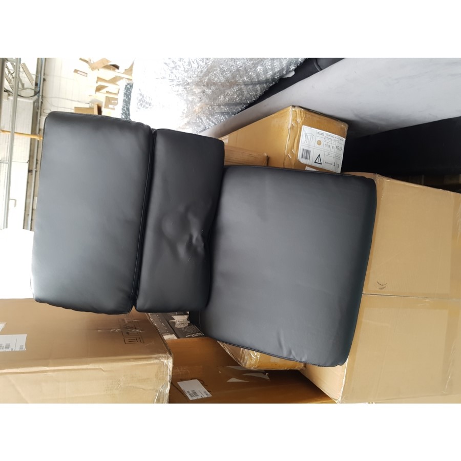 GRADE A2 - Vintage Black Faux Leather Office Chair