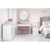GRADE A1 - Gabriella White High Gloss Diamante 2 Drawer Bedside Table
